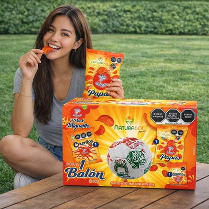 Surtido de botanas Miguelito Naturasol 3 pack + balón chico