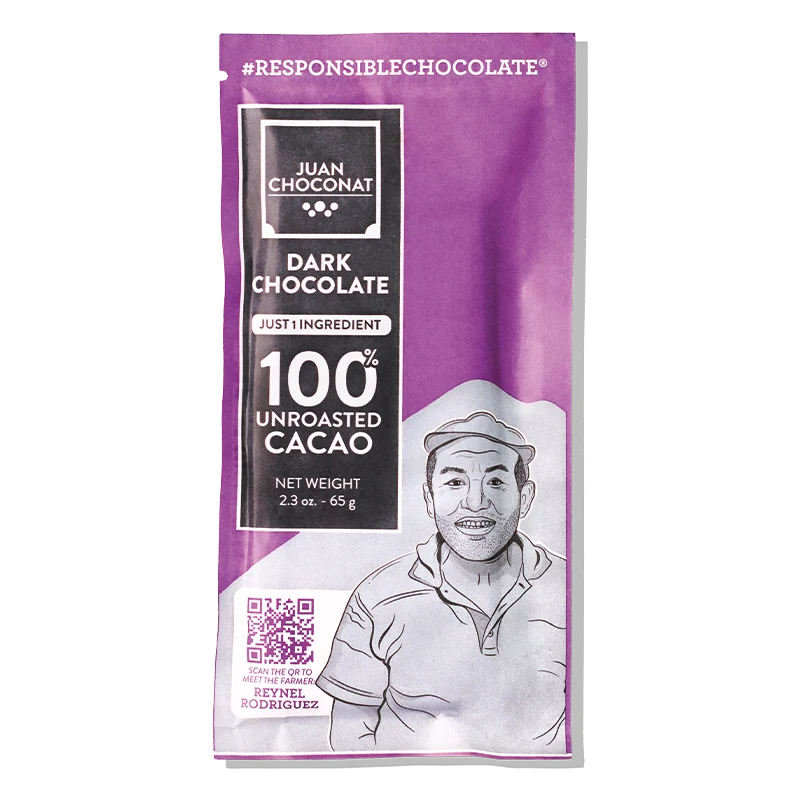 DARK CHOCOLATE 100% UNROASTED CACAO