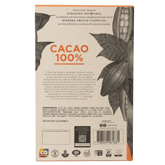 Evok - 100% Cacao Barra Chocolate